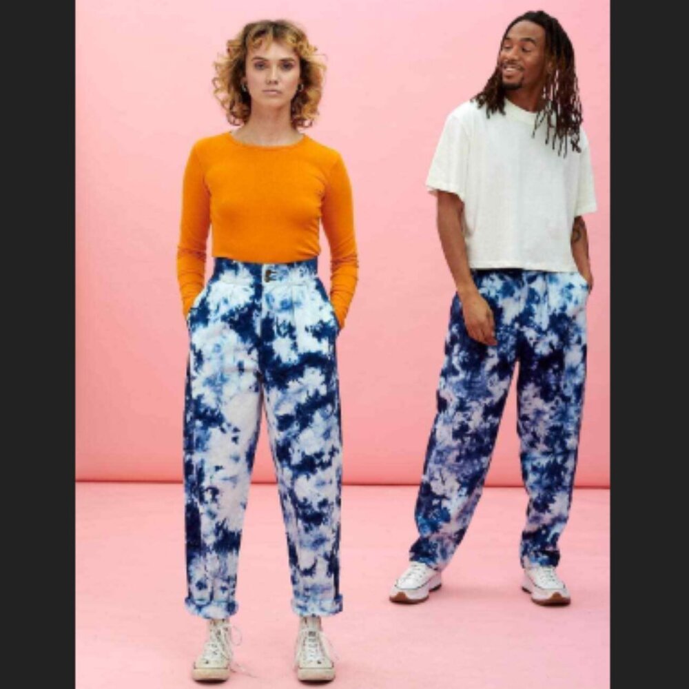 NWT Lucy & Yak Addison Tie Dye Jeans Limited Edition Blue White Size W26 L32